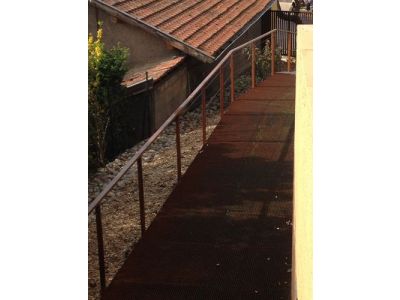 Jardin de la bibliothèque Saint-Rambert à Lyon 9ème- Travail du CORTEN